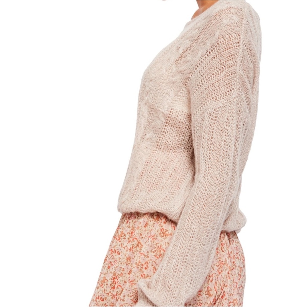 FREE PEOPLE Angel Soft Pullover Cable Knit Sweater - Picture 4 of 9